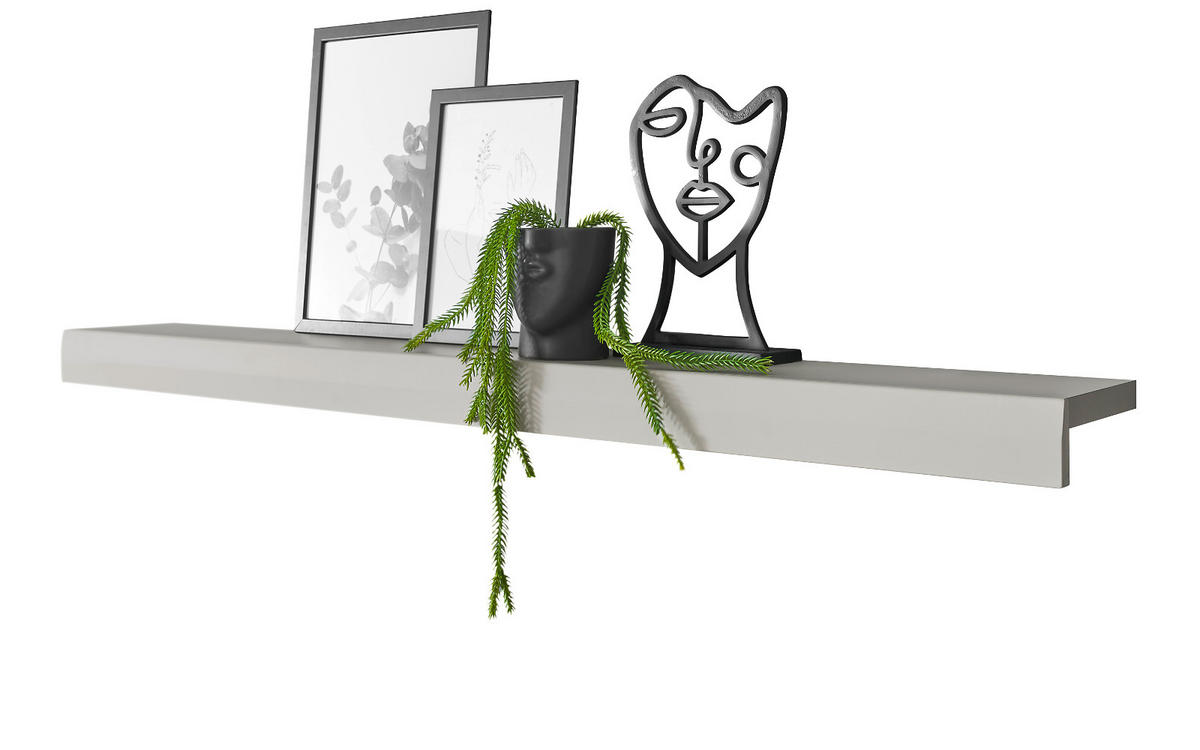 EX WOHNWAND grau matt, Zinneiche 3-teilig 250 cm, Komplettset mit Soft-Close - Eichefarben/Silberfarben, Glas/Holzwerkstoff (250/170/45cm) - Furn.Design