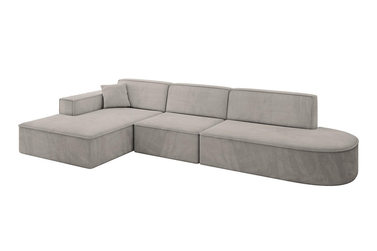 ECKSOFA Ottomane Links IREA-L2-v4 - 328x171x79 cm Hellbraun - Hellbraun, Holzwerkstoff/Textil (328/171cm) - ALTDECOR