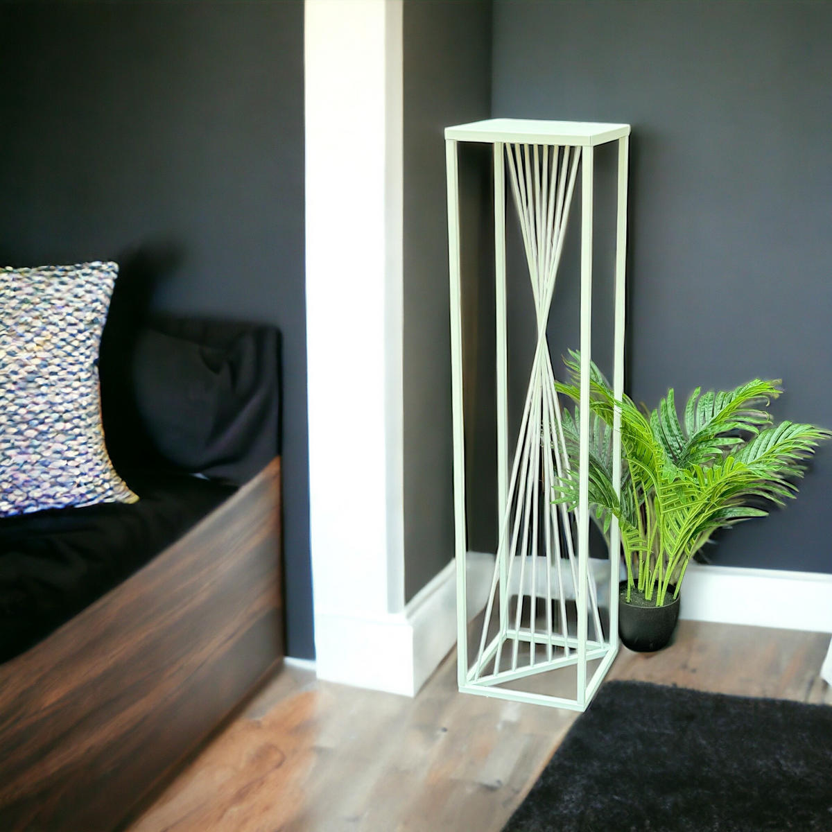 BLUMENSTÄNDER Metall Weiß Eckig 100 cm - Weiß, Metall (24/100/24cm) - DanDiBo