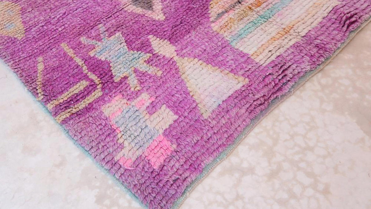 BERBERTEPPICH aus Marokko aus reiner Wolle 200x 300 cm - Lila, Naturmaterialien (200/300cm) - AFK Living