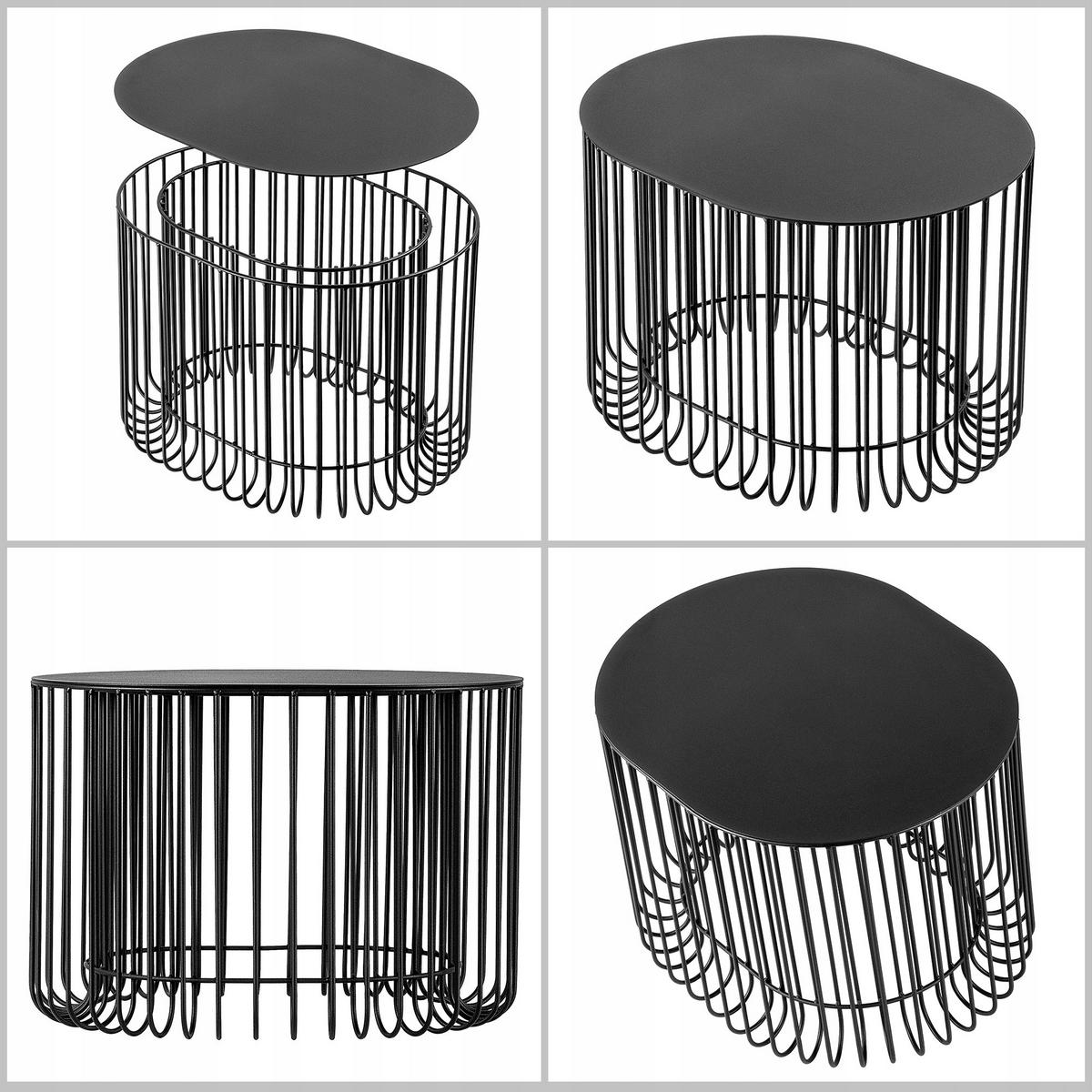 LOUNGETISCH 58 x 40 cm, schwarz - Schwarz, Metall (58/45/40cm) - KADAX