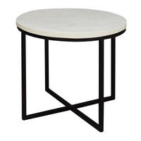 COUCHTISCH Rund Elesa 3 60x51x60 Holzwerkstoff Schwarz/Keramik weiß - Schwarz/Weiß, Holzwerkstoff (60/60/51cm) - 58aufmkessel