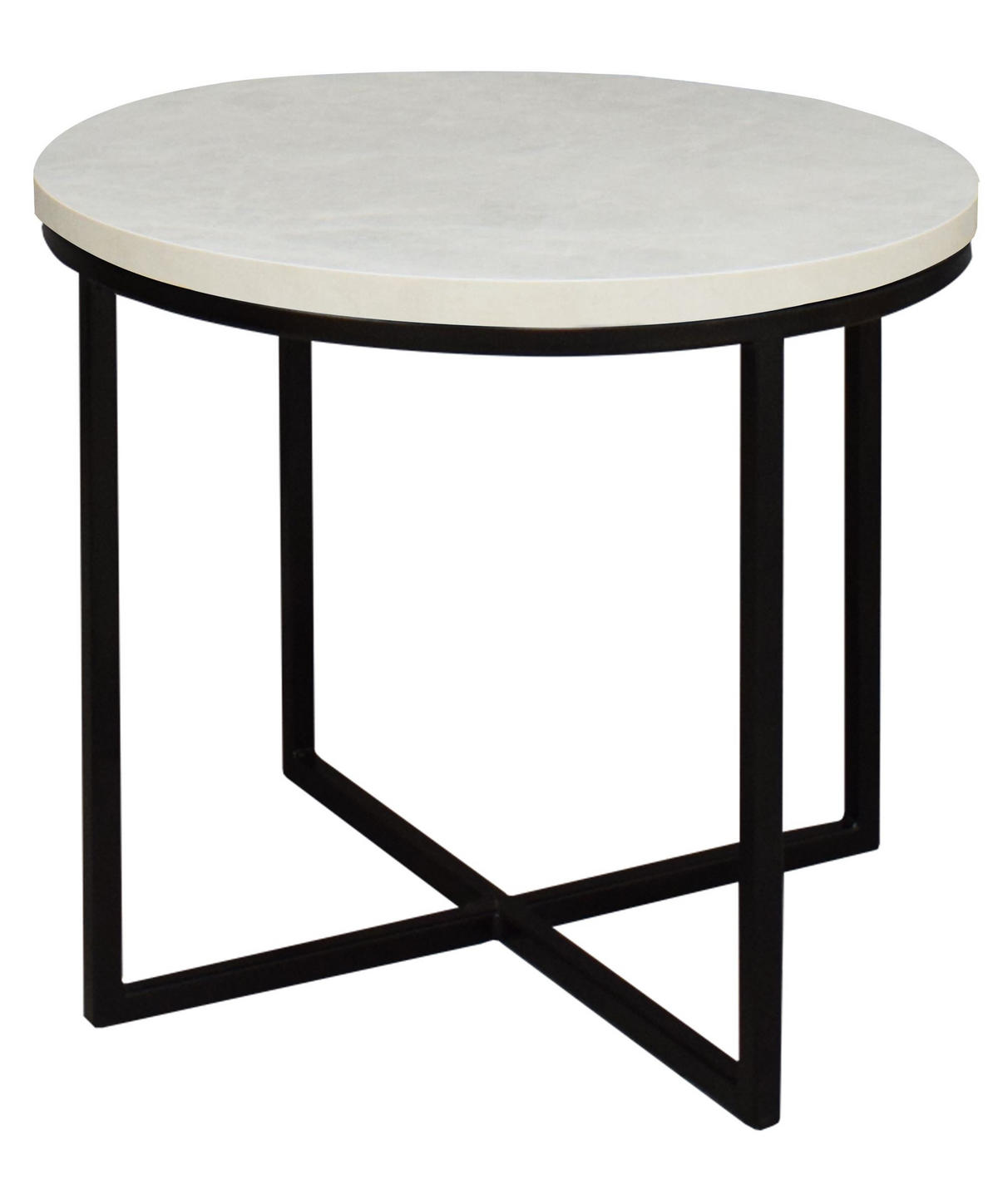 COUCHTISCH Rund Elesa 3 60x51x60 Holzwerkstoff Schwarz/Keramik weiß - Schwarz/Weiß, Holzwerkstoff (60/60/51cm) - 58aufmkessel