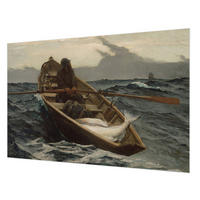 FOTOTAPETE 104x70 cm - Fischer auf See - Grau, Textil (104/70cm) - Wallfluent