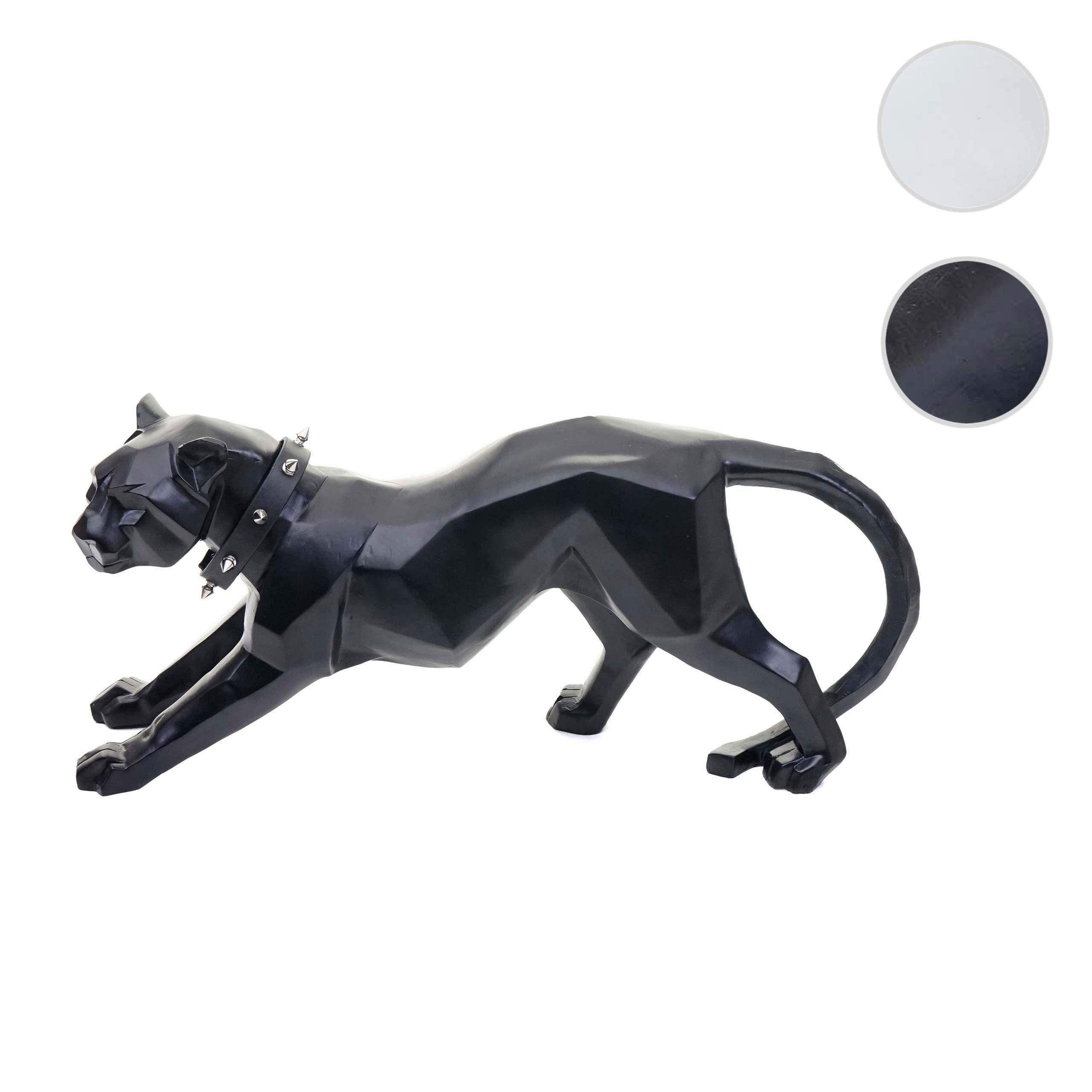 DEKO FIGUR LEOPARD MIT HALSBAND Schwarz - Schwarz, Stein (45/20/11cm) - MCW