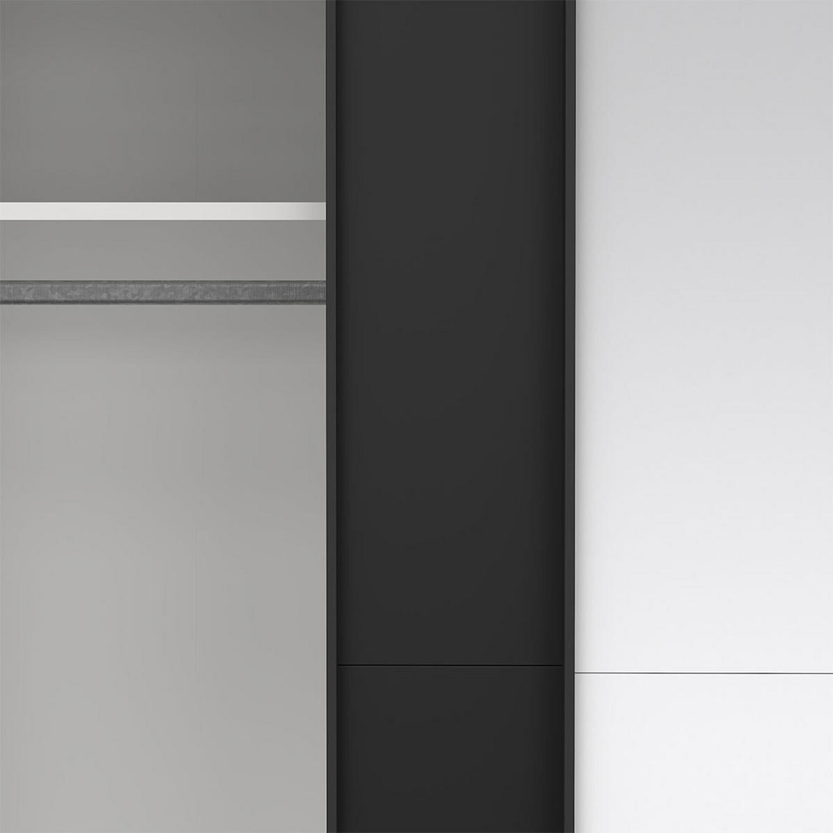 SCHIEBETÜRENSCHRANK, Como, Schwarz, Holzwerkstoff, 179 x 67 x 221 cm - Schwarz, Holzwerkstoff (179/221/67cm) - ebuy24