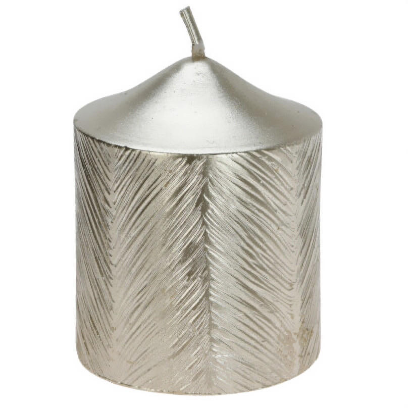 DEKORATIVE KERZE Metallmuster 5/6 cm - Goldfarben, Paraffin (5/6/5cm) - Home Styling Collection