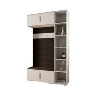 GARDEROBEN-SET 236,7/140/47 - Goldfarben/Weiß, Holz/Kunststoff (140/236.7/47cm) - Abiks Möbel