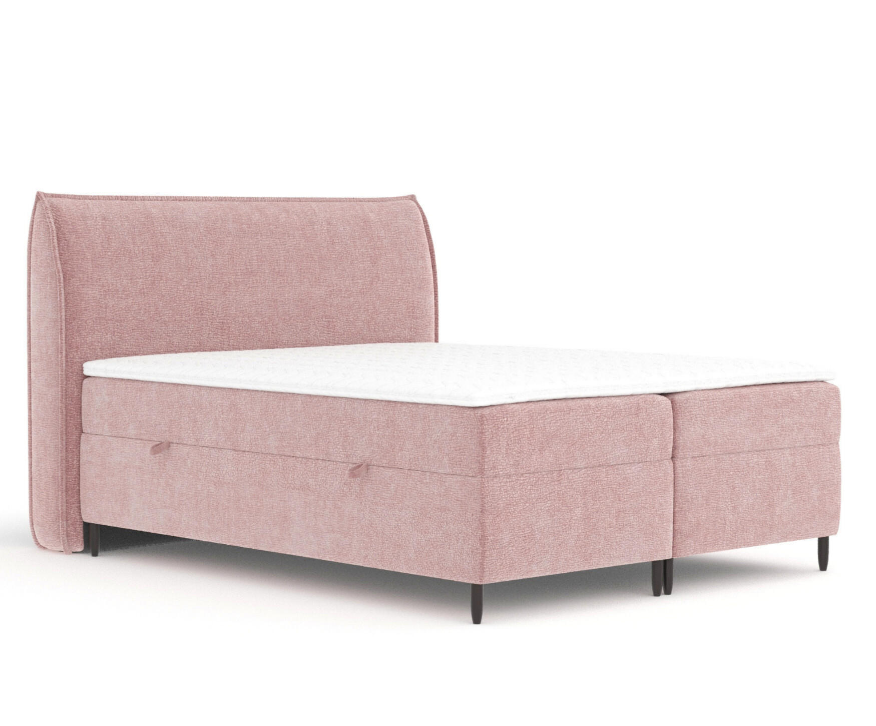BOXBETT 180/200 cm Corvus, in Rosa, Matratze, Topper, Bettkasten, H4 = sehr fest - Pink/Schwarz, Holz/Holzwerkstoff (180/200cm) - Maison de Reve