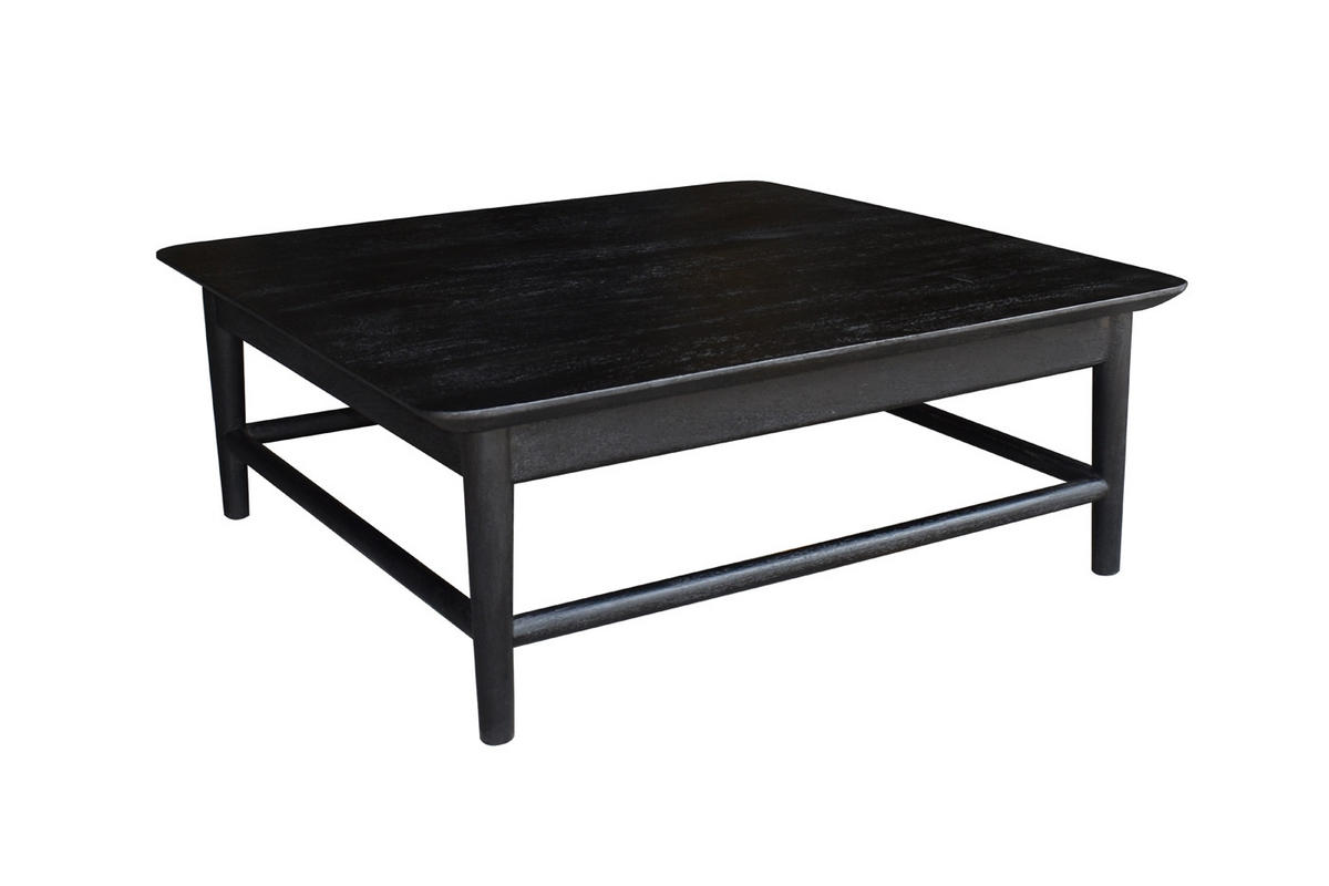COUCHTISCH quadratisch aus Mangoholz 100cm, schwarz - Schwarz, Holz (100/100/38cm) - Giga Meubel