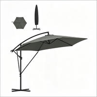 SONNENSCHIRM Metall Polyester 310x310cm Dunkelgrau - Dunkelgrau, Textil (100/310cm) - Raelunyi