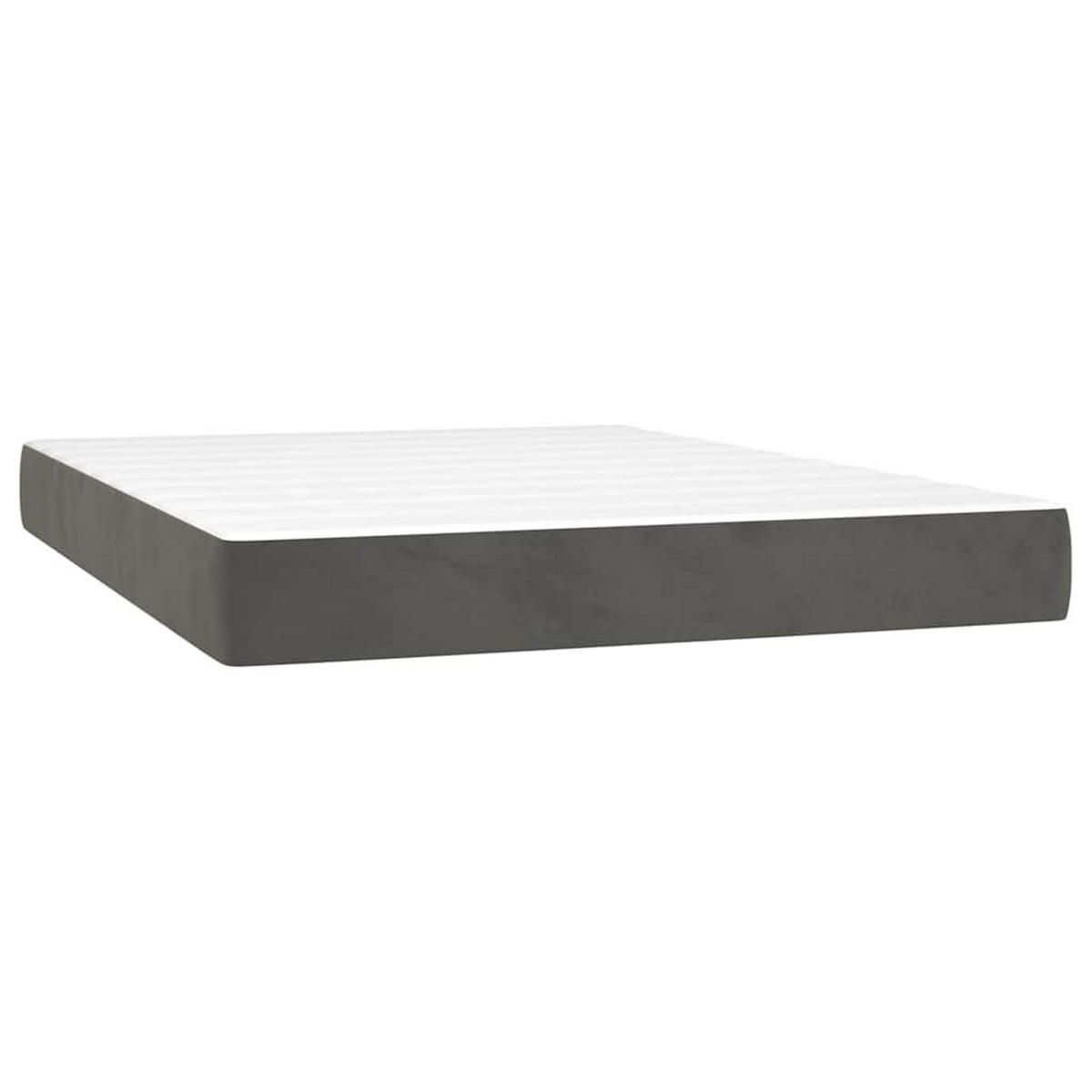 BOXSPRINGBETT 140/200 Cm Grau Samt - Grau, Textil (147/203cm) - vidaXL