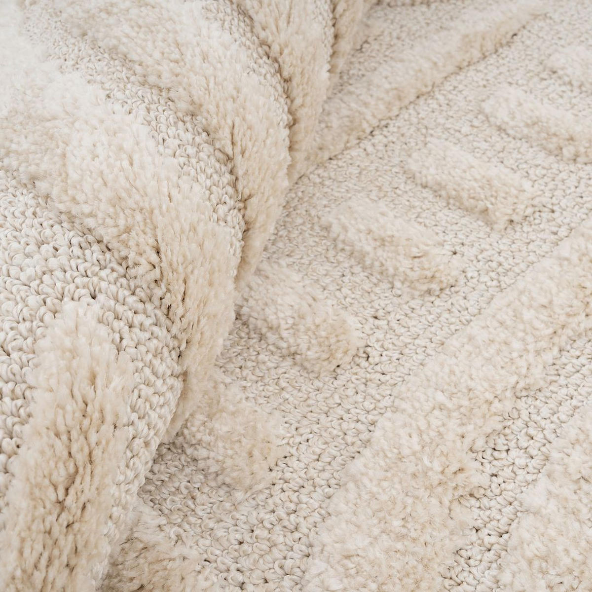 WEBTEPPICH Bow Beige - Beige, Textil (120/170cm) - Kukoon Rugs