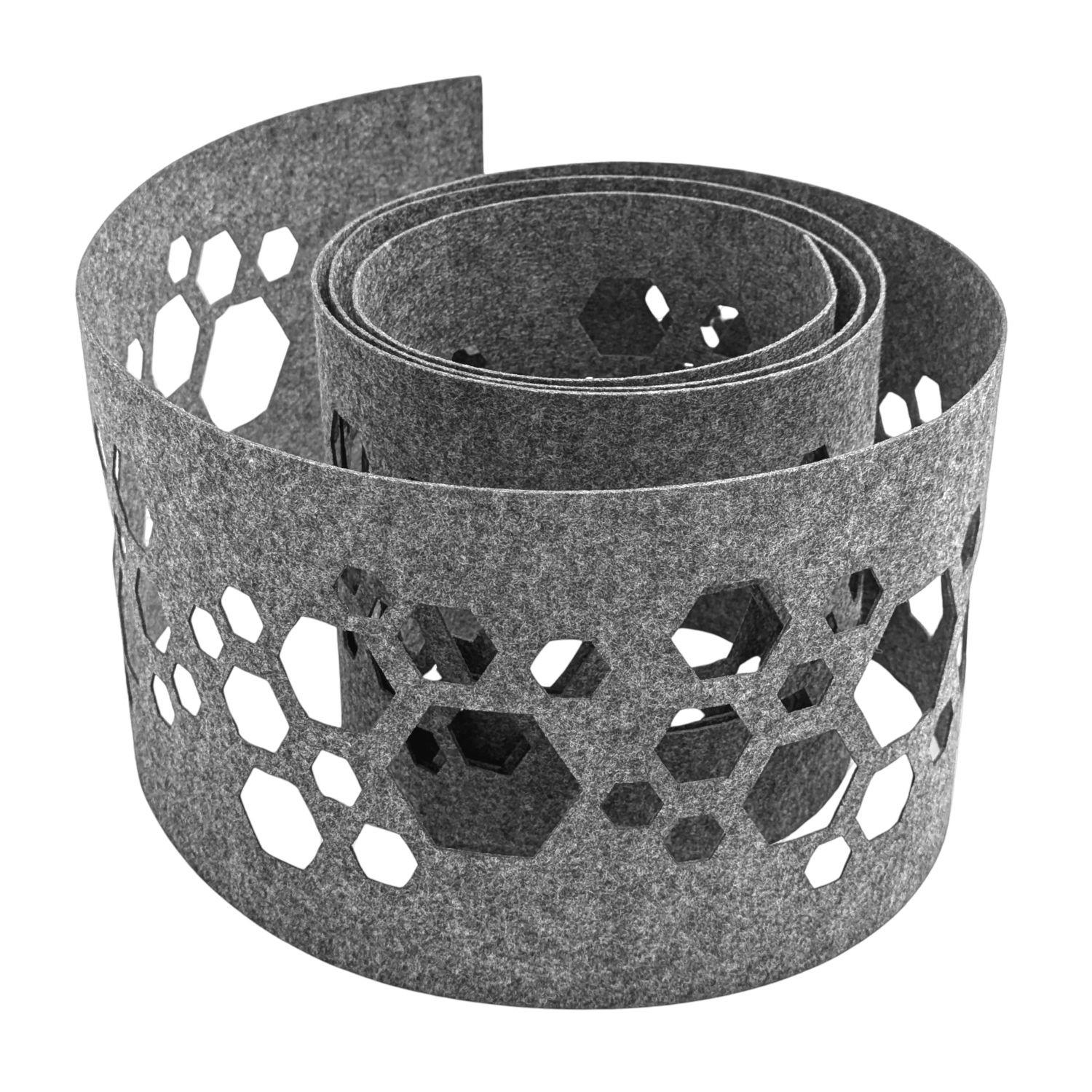 SICHTSCHUTZSTREIFEN Design Vlies Dekor Hexagon Einzelstreifen Hellgrau 2,55m - Hellgrau, Kunststoff (260/19cm) - ZAUN|ZU