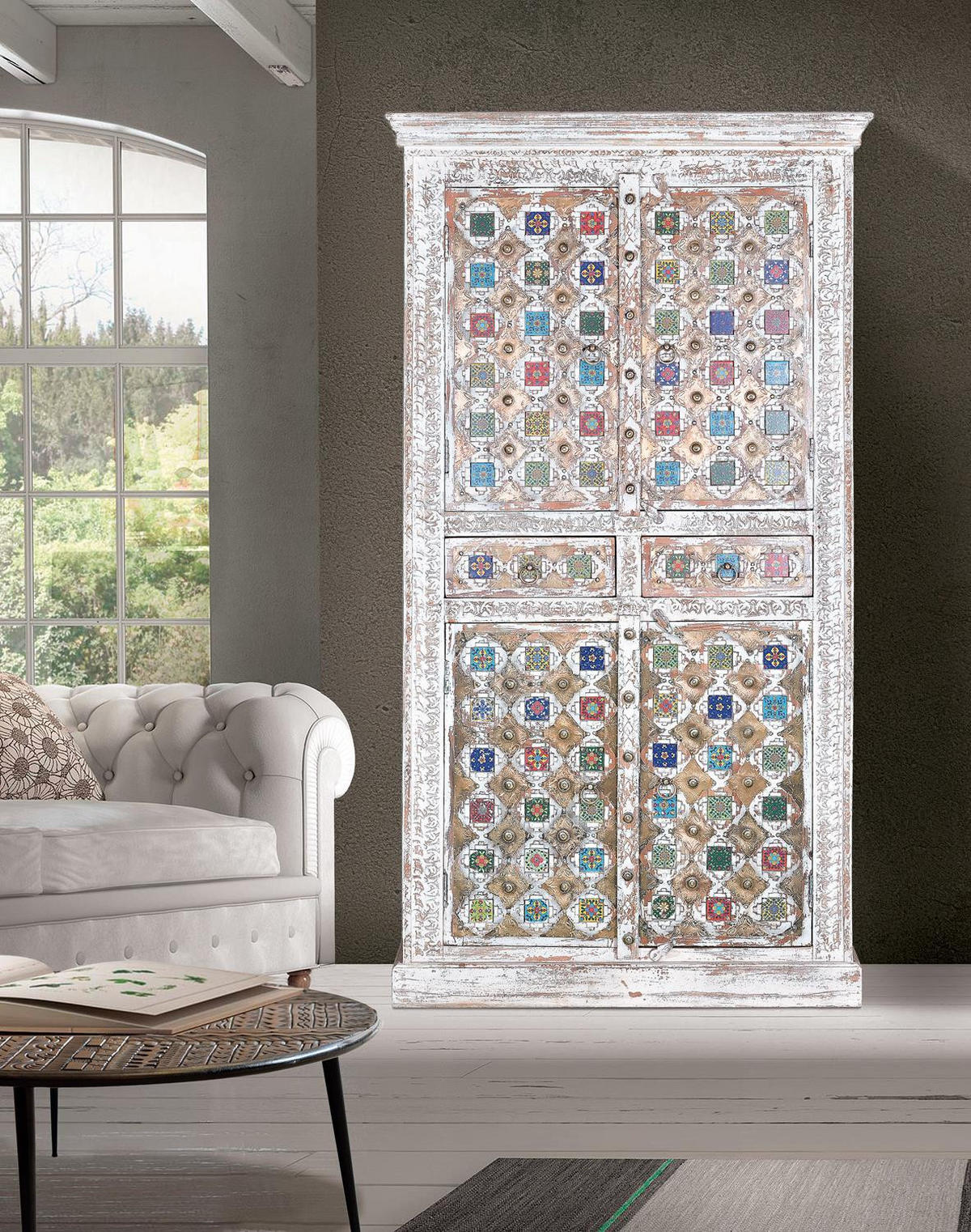 HIGHBOARD aus Mangoholz - Perlmutt, Holz (40/185/100cm) - Giner y Colomer