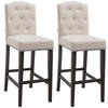 BARHOCKER 2er Set Stoff creme - Creme, Holz/Textil (42/113/57cm) - CLP
