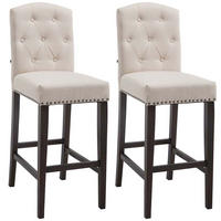 BARHOCKER 2er Set Stoff creme - Creme, Holz/Textil (42/113/57cm) - CLP