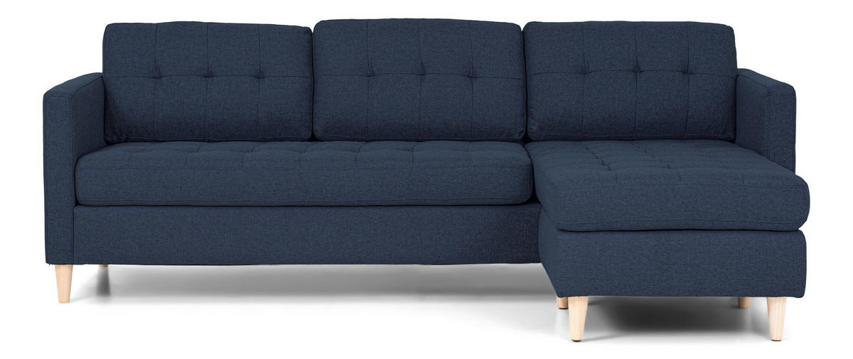 ECKSOFA Stoff blau - Dunkelblau, Textil (219/151cm) - ebuy24