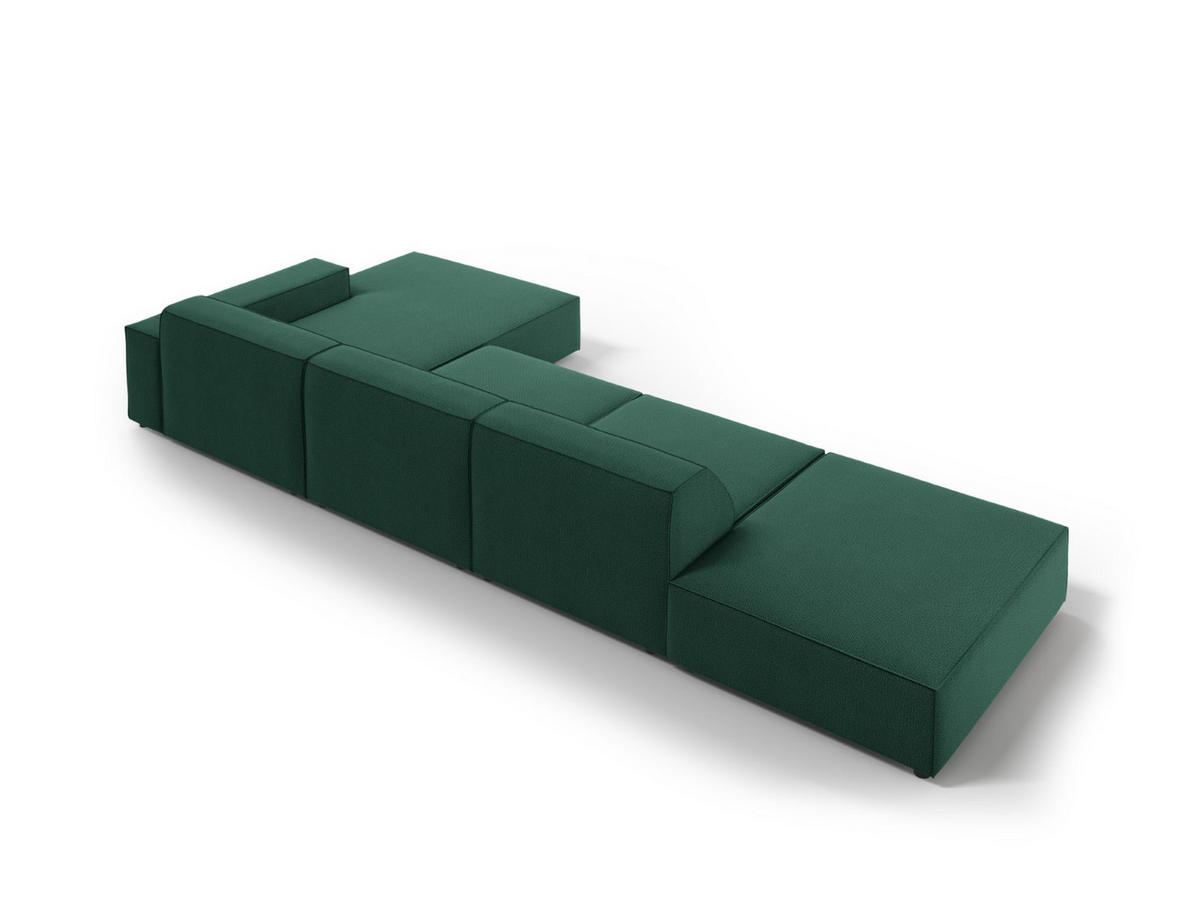 ECKSOFA rechts Jodie aus strukturiertem Stoff grün 5 Sitzplätze - Grün, Textil (166/341cm) - Micadoni