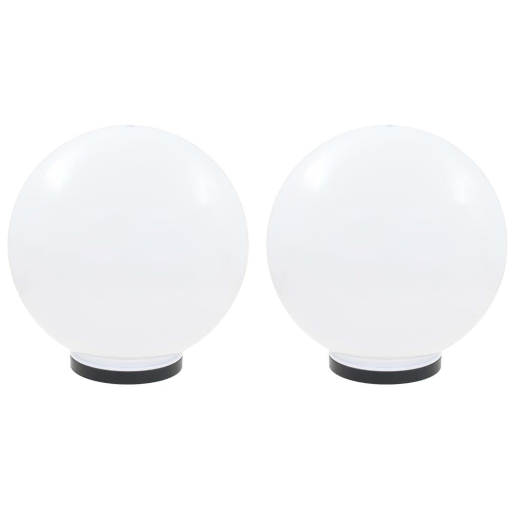 LED-GARTENLEUCHTEN 2Er Set Kugelförmig 40 Cm Pmma - Weiß, Kunststoff (40/40/40cm) - vidaXL
