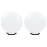 LED-GARTENLEUCHTEN 2Er Set Kugelförmig 40 Cm Pmma - Weiß, Kunststoff (40/40/40cm) - vidaXL