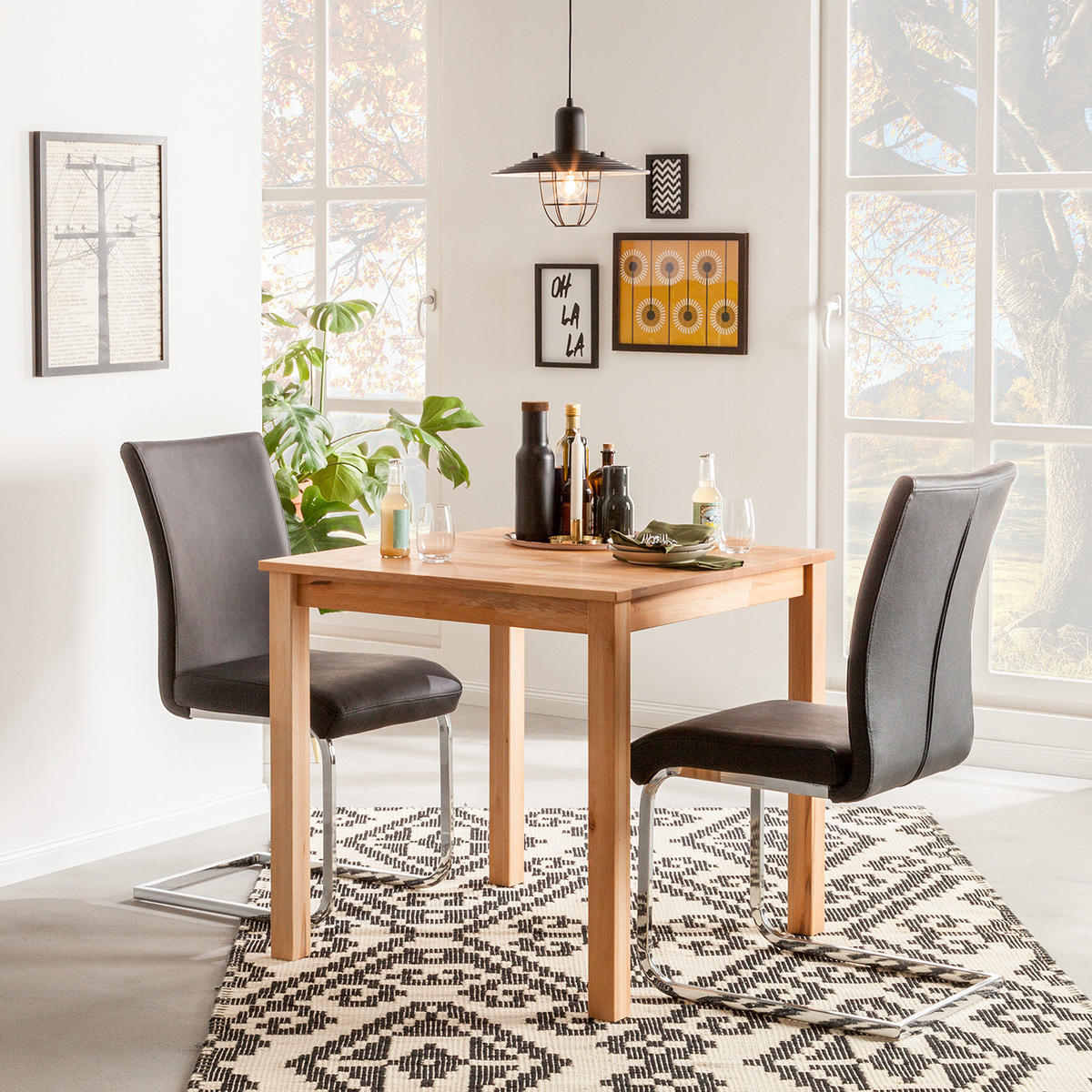 ESSTISCH - Massivholz - Buchefarben, Holz (80/80/75cm) - home24