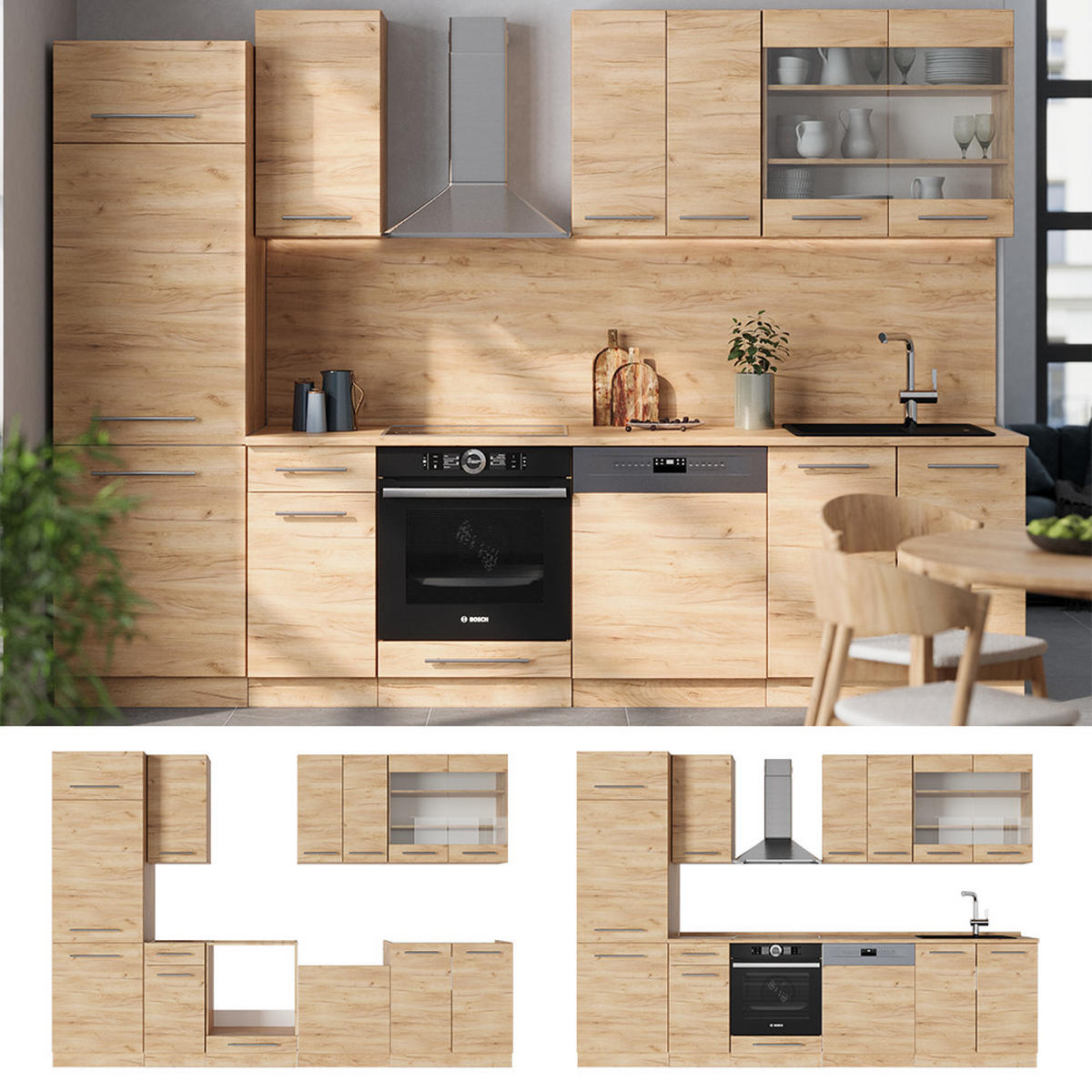 Honigeiche, Holzwerkstoff (300/81.6/60cm) - Vicco