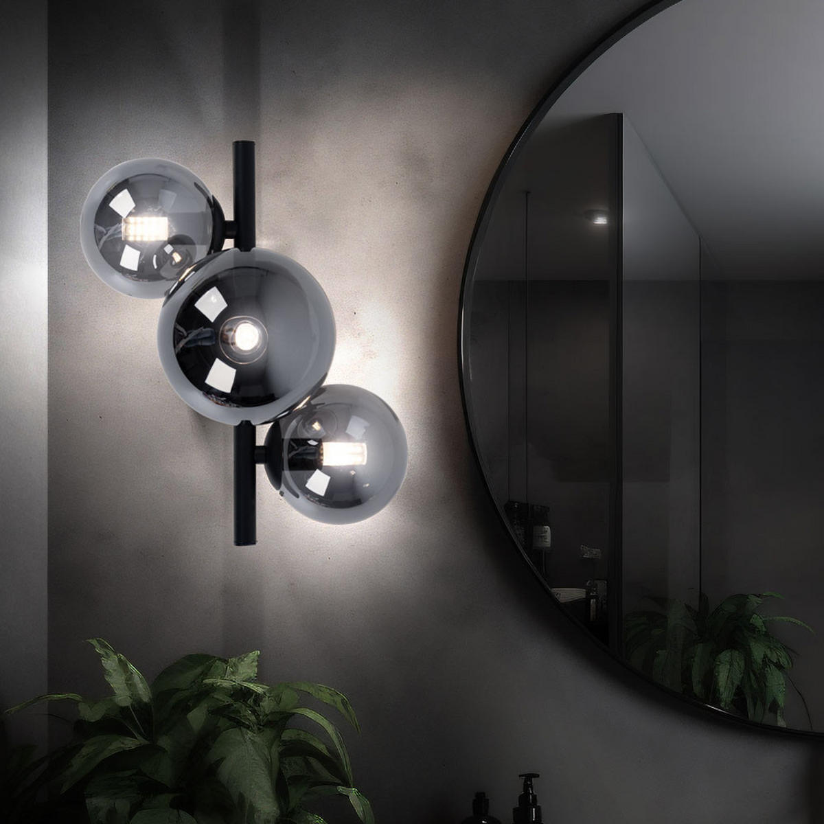 LED DECKENLEUCHTE Glas Schwarz - Schwarz, Glas (19/21/28cm) - Globo Lighting