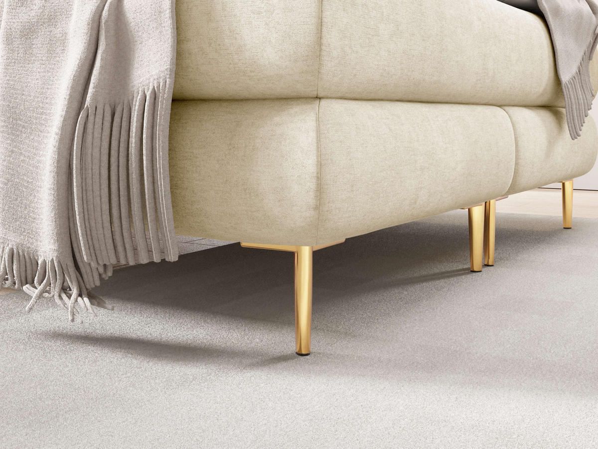 BOXBETT Amaretto - H3 - Goldfarben/Grau, Holz/Textil (140/200cm) - MIRJAN24
