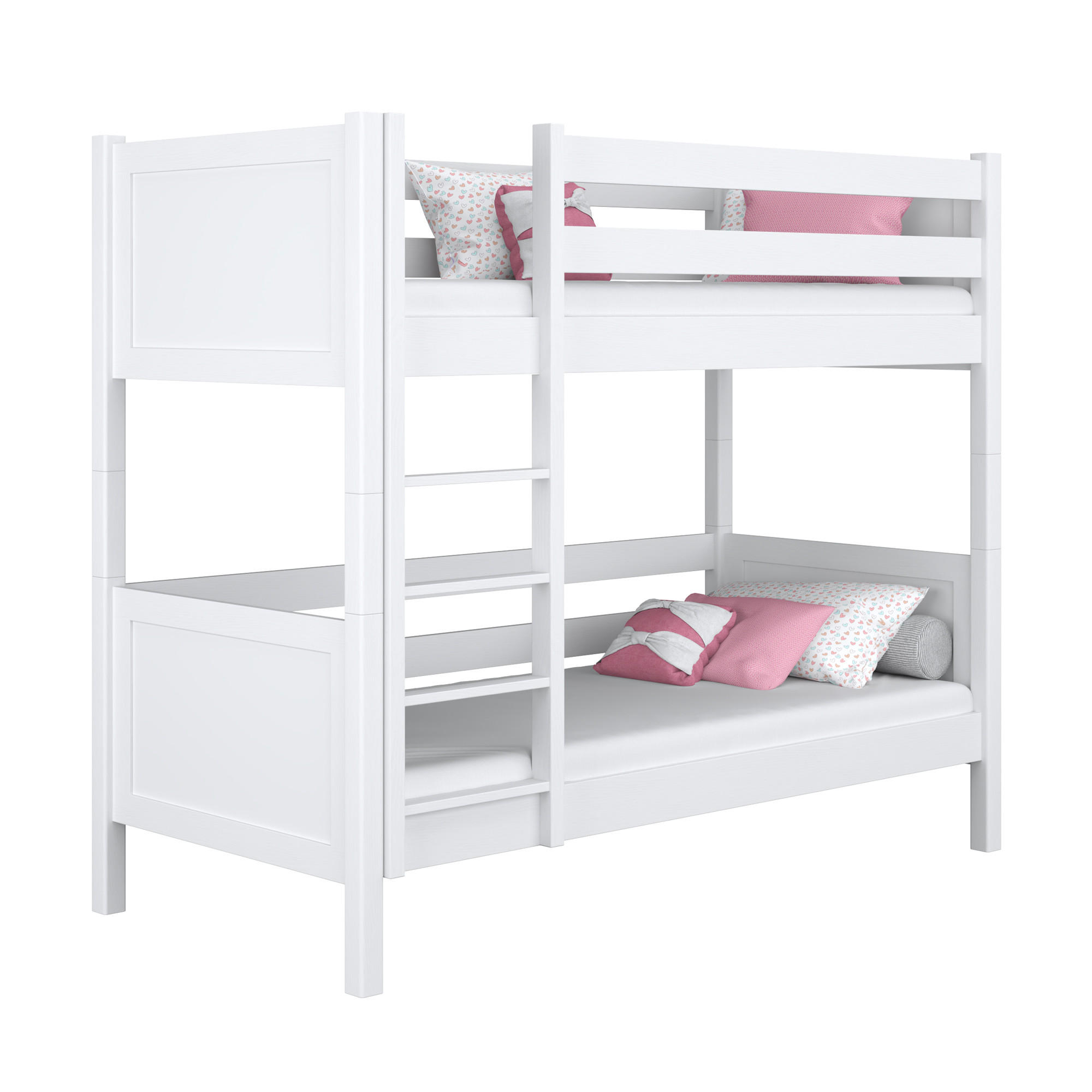 ETAGENBETT N02 Weiß 120/200 - Weiß, Naturmaterialien/Holz (120/200cm) - N-Wood