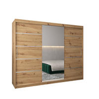 SCHWEBETÜRENSCHRANK 200/250/62 3-türig - Silberfarben/Eiche Artisan, Holz/Kunststoff (250/200/62cm) - MÖBEL KRYSPOL