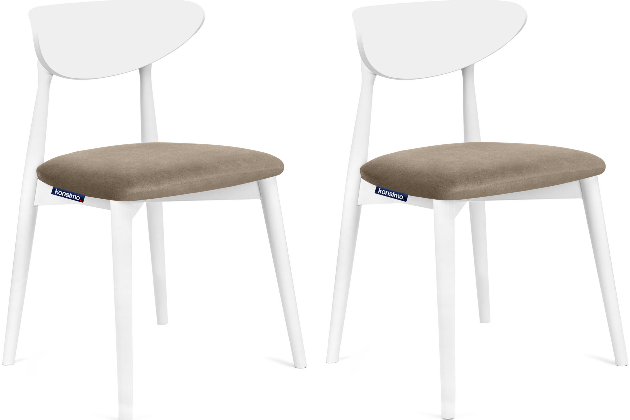 ESSZIMMERSTÜHLE RABI (2er-Set), beige / weiß - Beige/Weiß, Holz/Buchenholz (47/79/45cm) - KONSIMO®