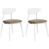 ESSZIMMERSTÜHLE RABI (2er-Set), beige / weiß - Beige/Weiß, Holz/Buchenholz (47/79/45cm) - KONSIMO®