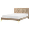 DOPPELBETT 140/200cm Taupe Limoux - Taupe, Textil (140/200cm) - Beliani
