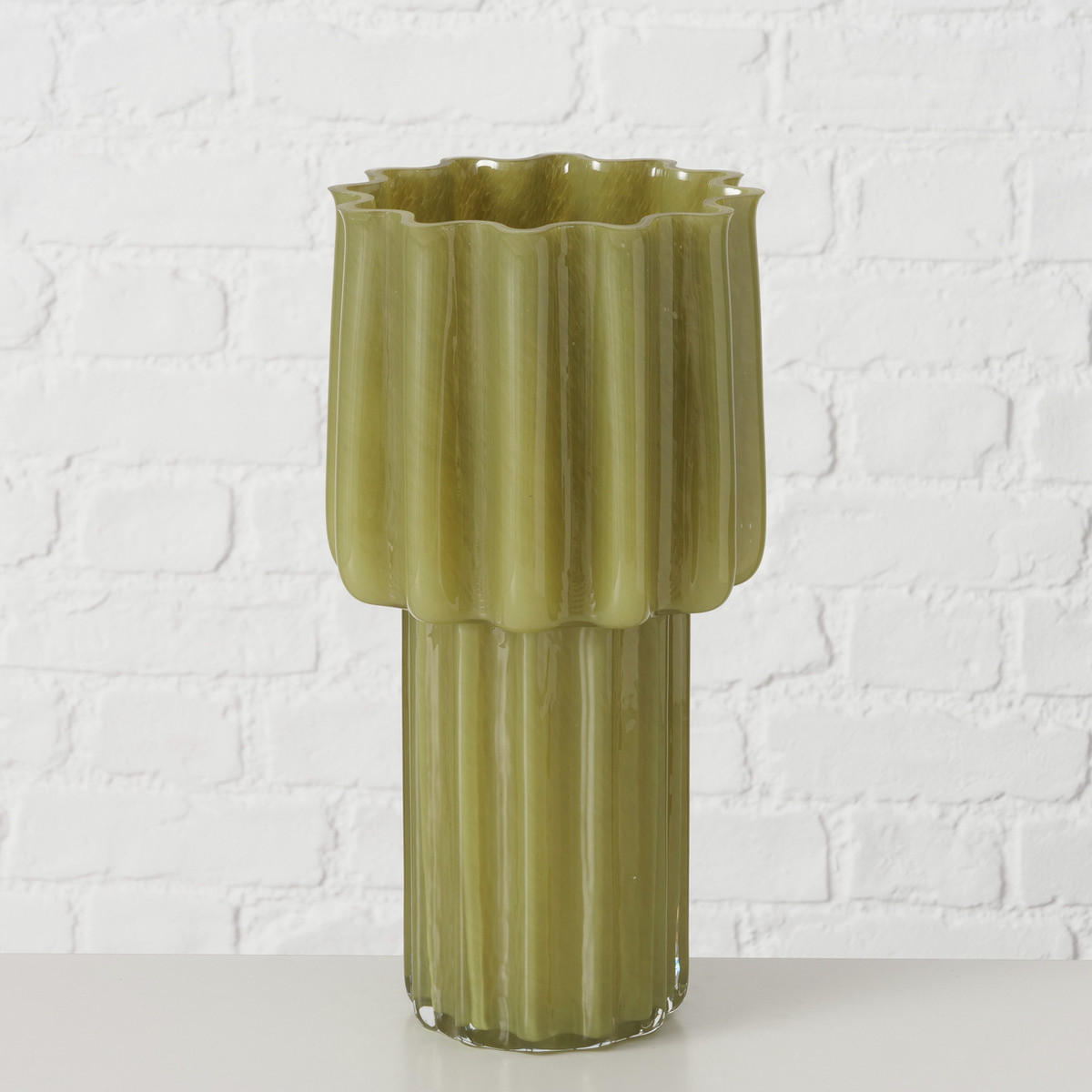 GLASVASE Ragusa H. 24 cm - Grün, Glas (17.5/34.5cm) - Boltze Home