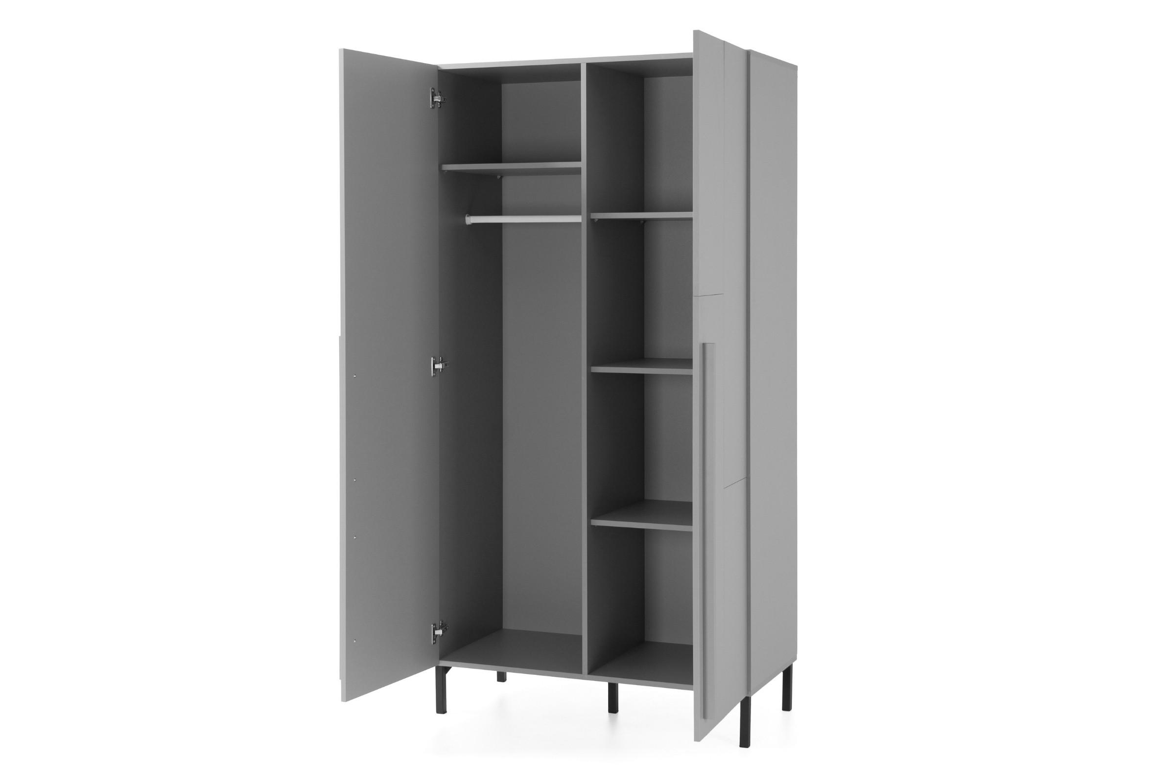 KINDERKLEIDERSCHRANK SORENTO 02 100/50/195 in Sandbeige/Geölte Eiche/Royalblau - Eichefarben/Beige, Holzwerkstoff (100/195/50cm) - Deine Möbel 24