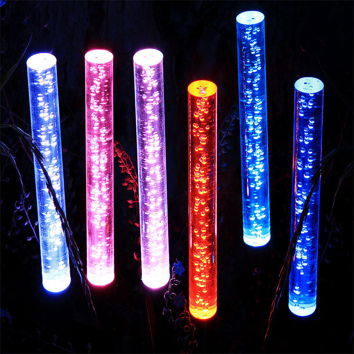 LED AUSSENLEUCHTEN Silber Solar 6er Set - Silberfarben, Kunststoff (1.8/1.8/37cm)