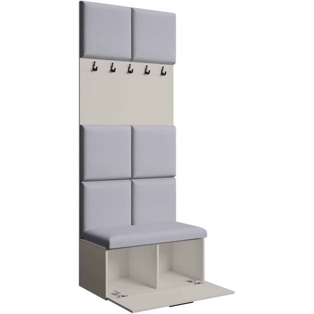 GARDEROBE Margaret I 81/203/43 gepolsterten Paneelen - Kaschmir/Schwarz, Holzwerkstoff/Kunststoff (81/203/43cm) - Beautysofa