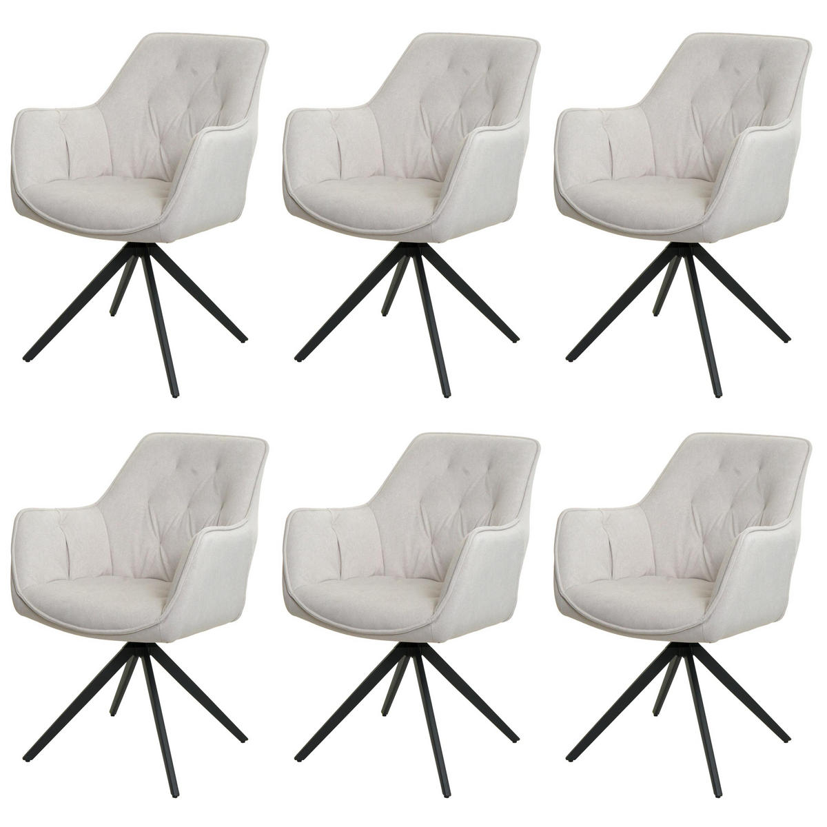 ESSZIMMERSTUHL Beige 6er-Set - Beige, Textil (55/87/60cm) - MCW