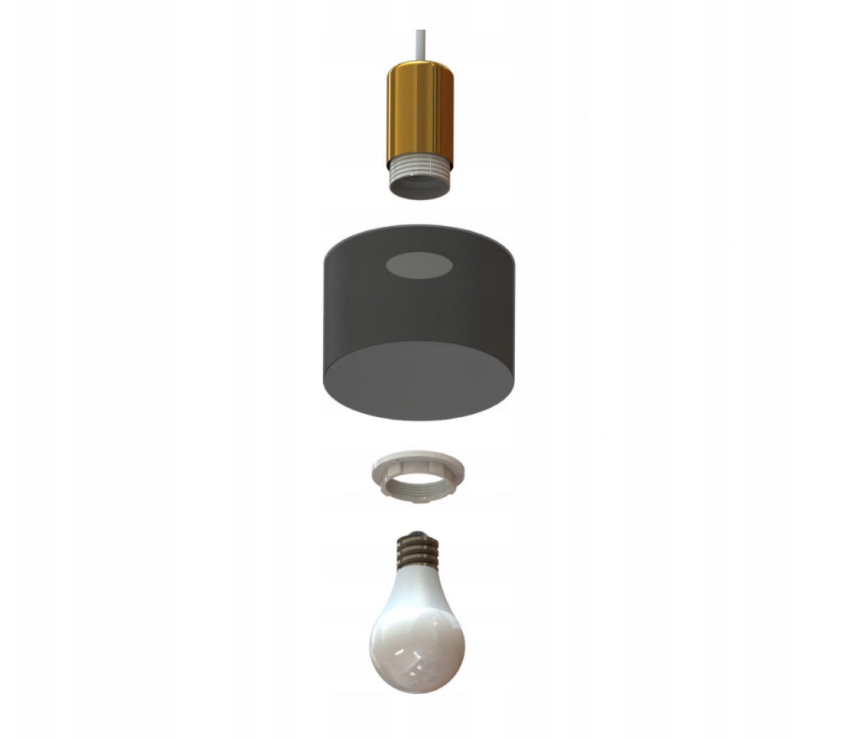 PENDELLEUCHTE BLACKSPOT - Goldfarben/Schwarz, Metall (35/35/80cm) - kiki design