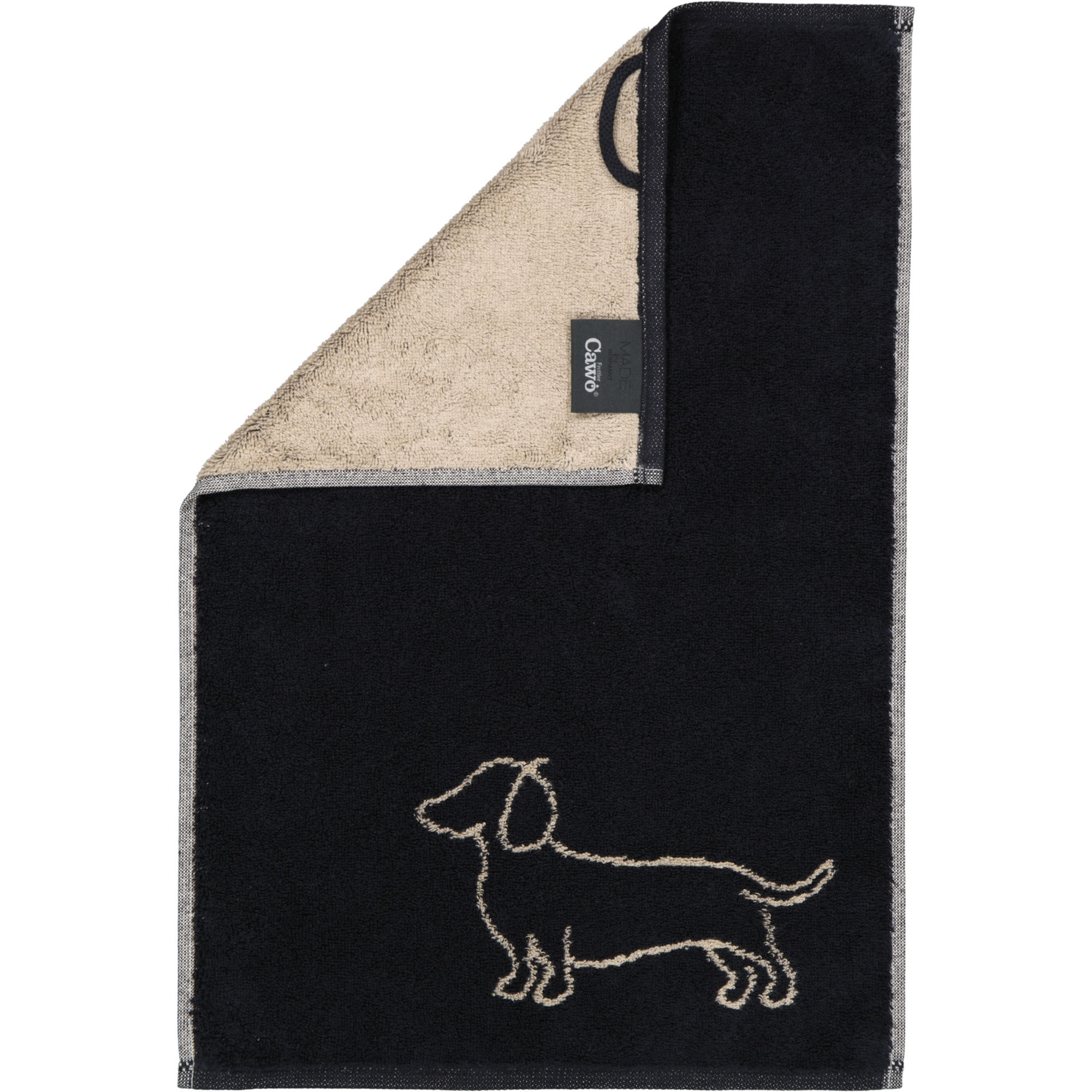 GÄSTETUCH WE LOVE DOGS COMPANION 6248 SCHWARZ-BEIGE - 93 - Schwarz, Textil (30/50cm) - Cawoe