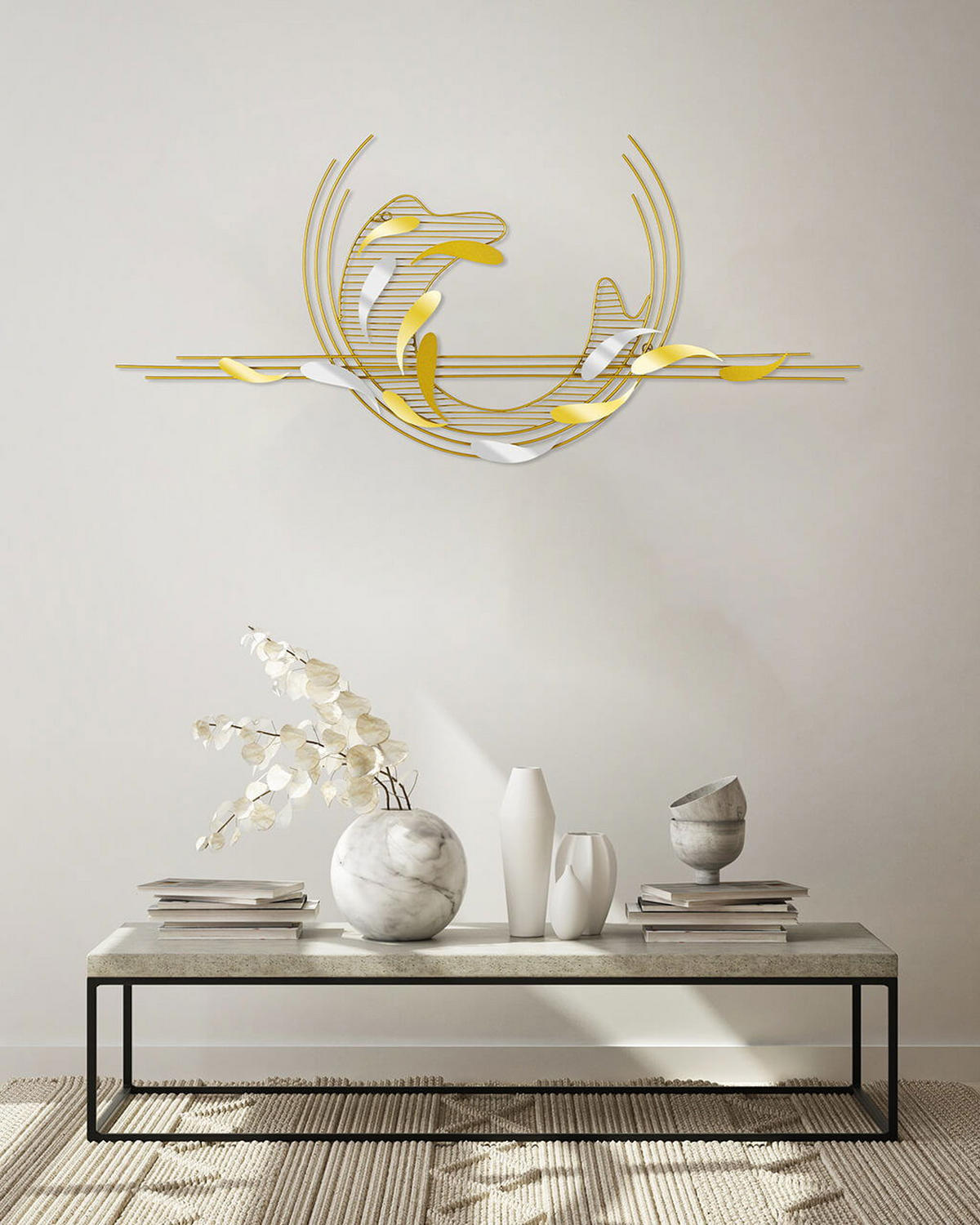 WANDDEKO Gold 121/53 cm - Goldfarben, Metall (2.9/53/6cm) - KUNSTLOFT