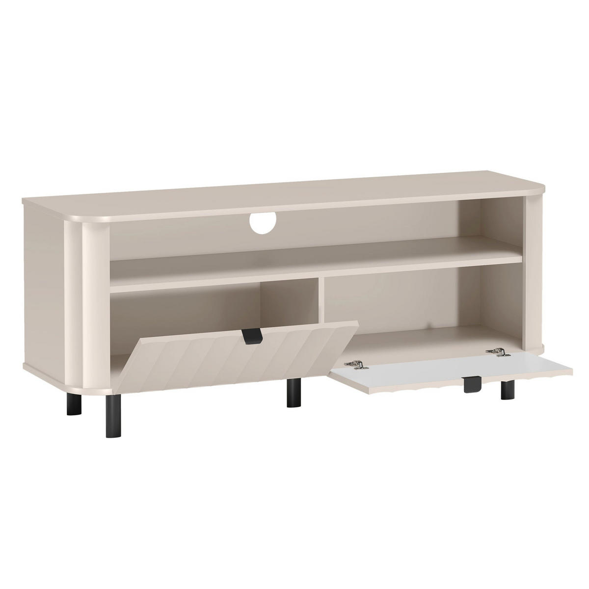 TV stolek Novado kašmírově šedý 137/57/40 cm - černá/šedohnědá, kov/kompozitní dřevo (137/57/40.5cm) - Selsey