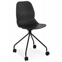 BÜROSTUHL aus Kunststoff im modernen Design drehbar NADIA, Schwarz 46x49x81 cm - Schwarz, Kunststoff/Metall (46/81/49cm) - KADIMA DESIGN