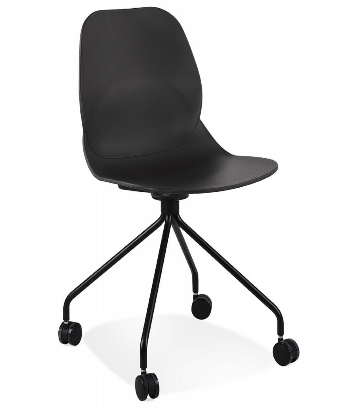 BÜROSTUHL aus Kunststoff im modernen Design drehbar NADIA, Schwarz 46x49x81 cm - Schwarz, Kunststoff/Metall (46/81/49cm) - KADIMA DESIGN