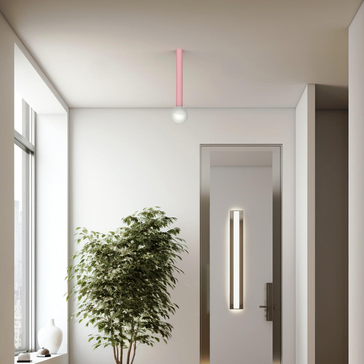 DECKENLEUCHTE Puro H30 - Pink, Metall (4/4/30cm) - Lumicom
