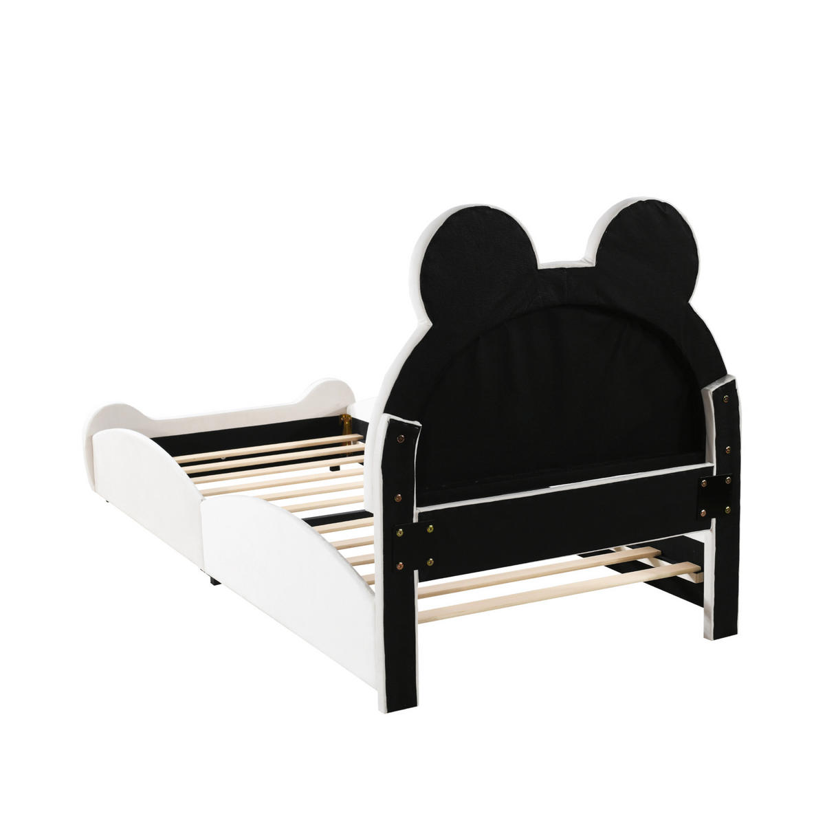 KINDER-POLSTERBETT aus Stoff 90x200 cm Weiß in Bärenform - Weiß, Textil (90/200cm) - IVMEU