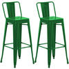 BARHOCKER 2er Set Metall Grün - Grün, Metall (44/96/43cm) - CLP