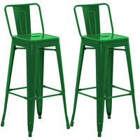 BARHOCKER 2er Set Metall Grün - Grün, Metall (44/96/43cm) - CLP