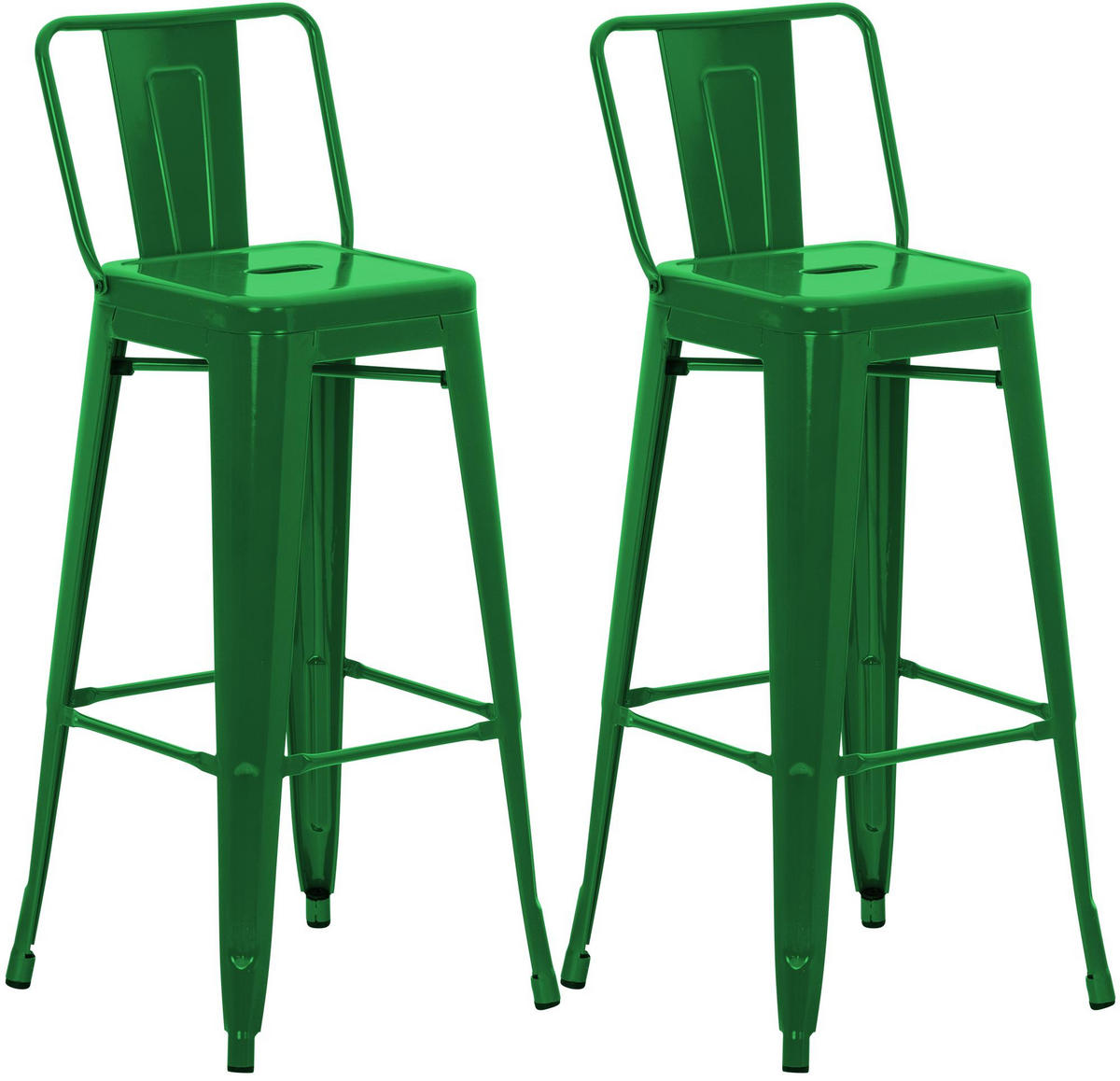 BARHOCKER 2er Set Metall Grün - Grün, Metall (44/96/43cm) - CLP
